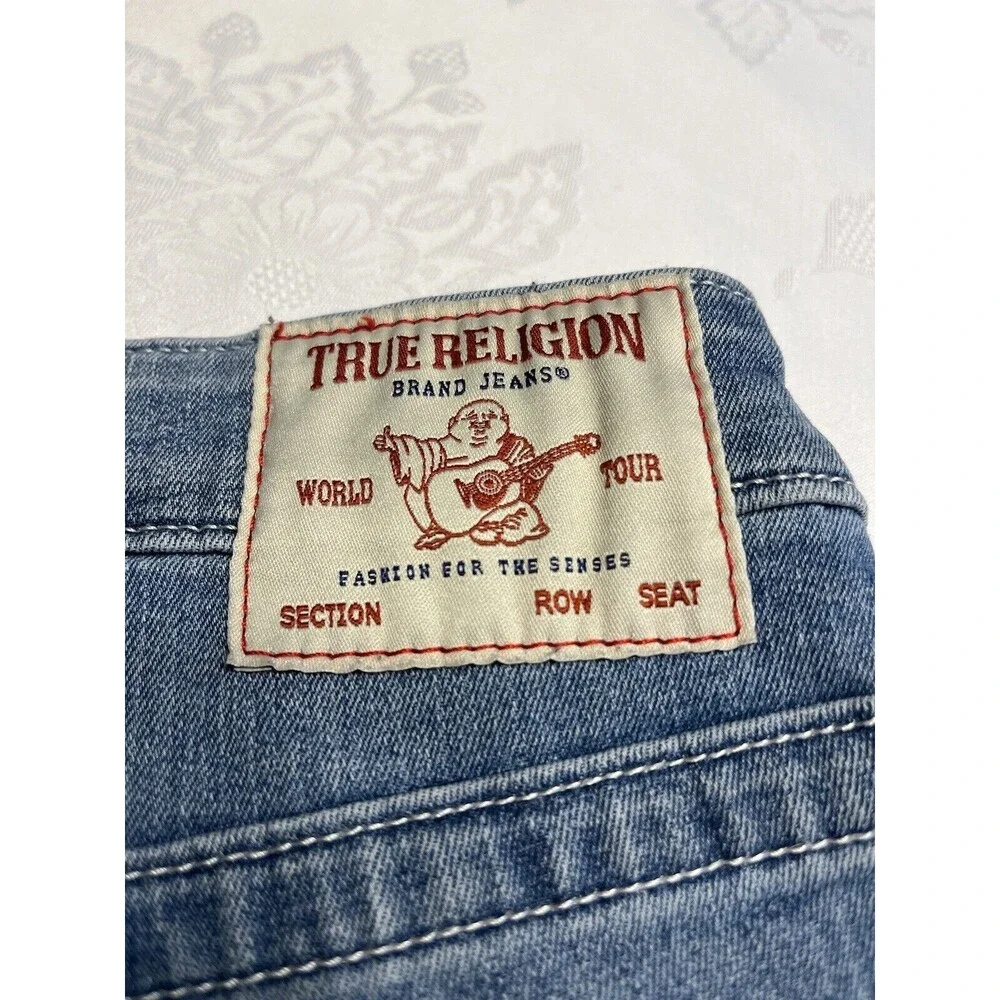True Religion Jennie Mid Rise Super Skinny Denim Jeans Sz 31 Raw Hem